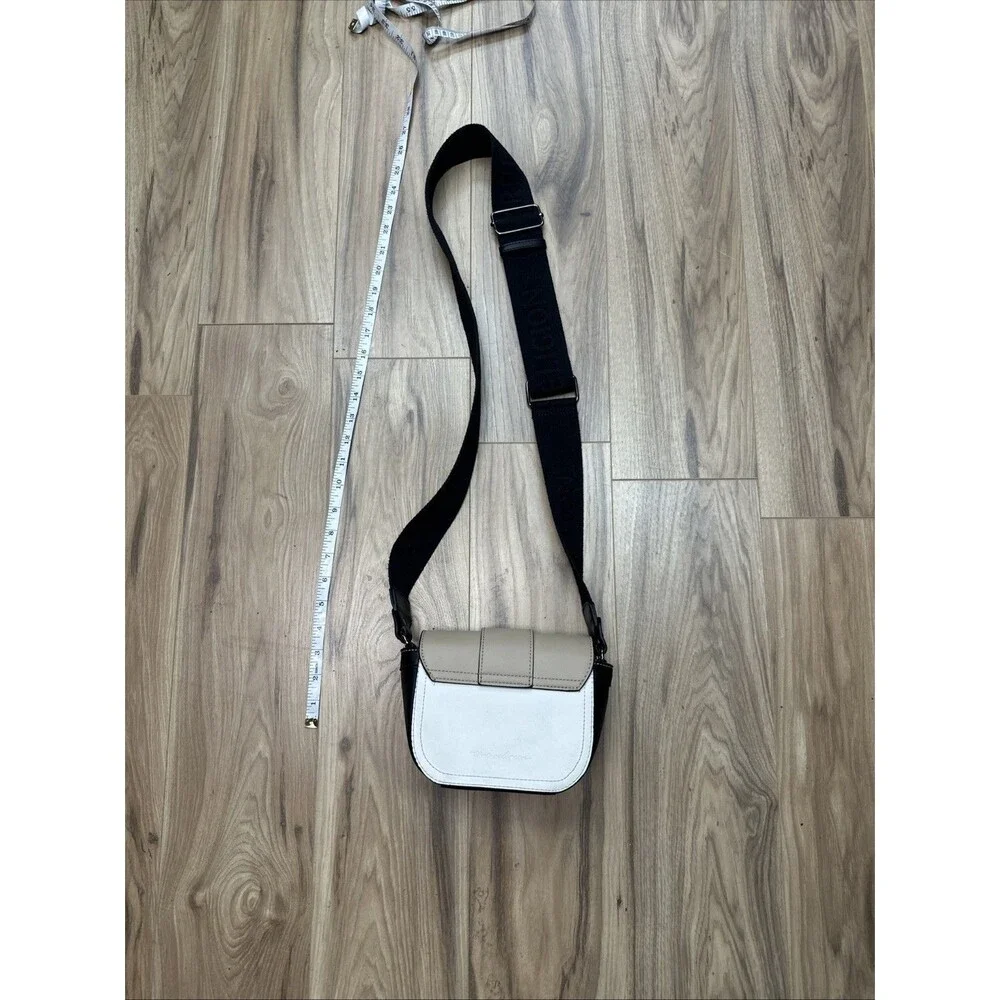 true religion Brown White Black Mini Crossbody Saddle Bag